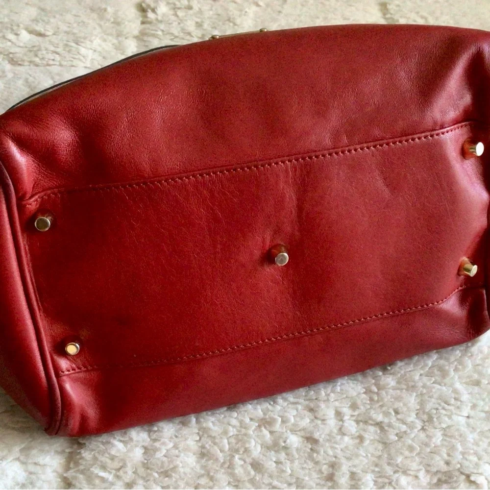 Burberry Calfskin Haymarket Check Small Canterbury Tote Red - Picture 14 of 15